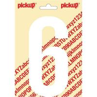 Plakcijfer Nobel Sticker getal 6 wit Pickup - Pickup - thumbnail
