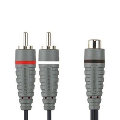 Bandridge bal4600 subwooferkabel 2x rca male - rca female 0.20 m blauw