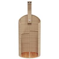 Buitendouche 100x100x241,5 cm poly rattan en acaciahout beige - thumbnail