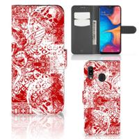 Telefoonhoesje met Naam Samsung Galaxy A30 Angel Skull Rood - thumbnail
