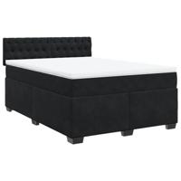 Boxspring met matras fluweel zwart 140x200 cm - thumbnail