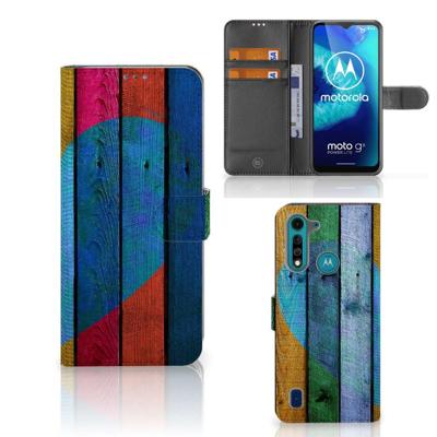 Motorola G8 Power Lite | Book Style Case | Wood Heart - Cadeau voor je Vriend