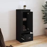 Hoge kast 36x35,5x103,5 cm bewerkt hout zwart - thumbnail