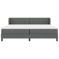 Boxspringbed met matras stof donkergrijs 200x200 cm - thumbnail