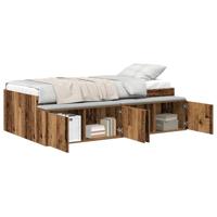 Opbergbedframe met opslag Oud hout 100 x 200 cm Bewerkt hout - thumbnail