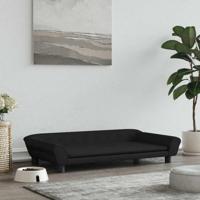 vidaXL Hondenmand 100x50x21 cm fluweel zwart - thumbnail