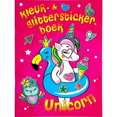 Mondikaarten Kleur- & glitter stickerboek unicorn