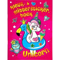 Mondikaarten Kleur- & glitter stickerboek unicorn - thumbnail