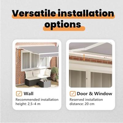 VidaXL Inklapbaar zonnescherm lichtgrijs 300 x 250 cm stof VidaXL Inklapbaar zonnescherm lichtgrijs 300 x 250 cm stof