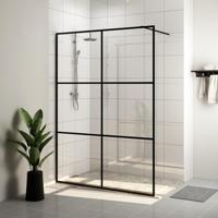 Inloopdouchewand 140x195 cm ESG-glas transparant en zwart - thumbnail