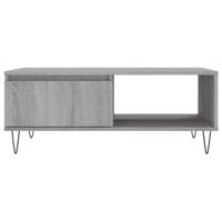 Salontafel 90x60x35 cm bewerkt hout grijs sonoma eikenkleurig - thumbnail