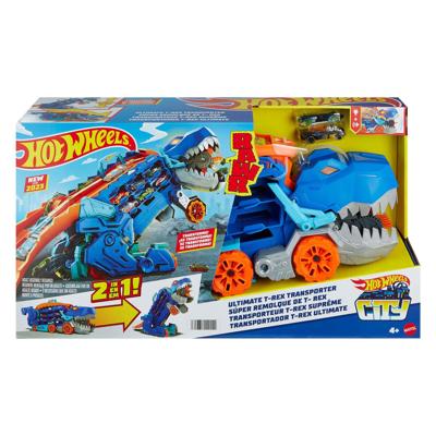 Hot Wheels city ultimate t-rex transporter speelset