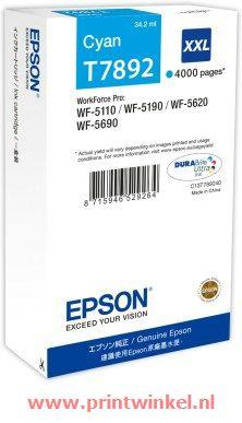 Epson Inktcartridge T7892 XXL Origineel Cyaan C13T789240