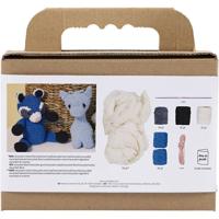 Creativ Company Hobbyset amigurumi, wasbeer, zwart, blauw, 1 doos - thumbnail