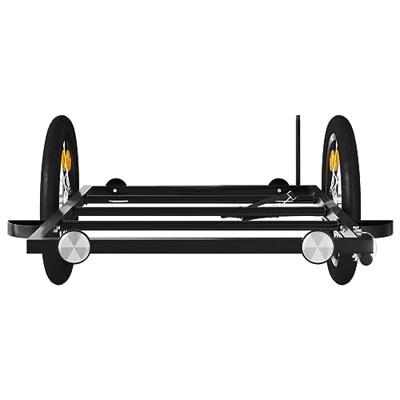 VidaXL Fietstrailer 126x63x34 cm ijzer zwart - thumbnail
