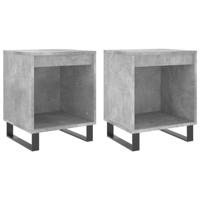 Nachtkastjes 2 st 40x35x50 cm bewerkt hout betongrijs - thumbnail