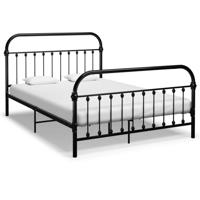 Bedframe metaal zwart 140x200 cm - thumbnail