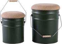 Leitmotiv Stool Set Buckets Jungle Green - thumbnail