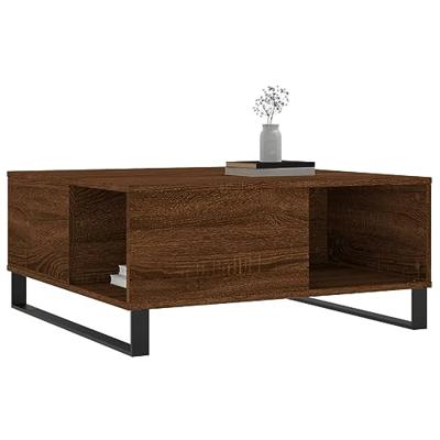 Salontafel 80x80x36,5 cm bewerkt hout bruin eikenkleur