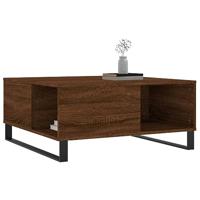 Salontafel 80x80x36,5 cm bewerkt hout bruineikenkleurig - thumbnail