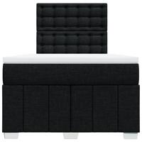 Boxspring met matras stof zwart 120x190 cm - thumbnail