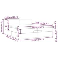 Ottoman bed met matras 200x200 cm fluweel roze - thumbnail