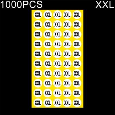 1000 stuks ronde vorm grootte Sticker kleren groottelabel grootte: XXL