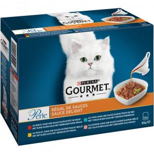 Gourmet Perle Sauce Delight kattenvoer Rund Kip Tonijn Zalm 12x85gr