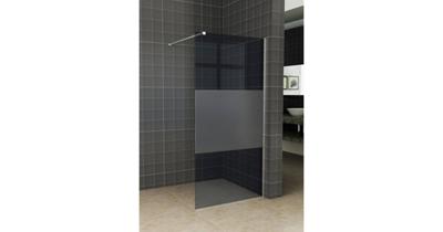 Saqu Subtly douchewand excl. muurprofiel 117,5x200cm Mat rookglas