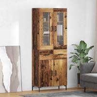Hoge kast 2 pcs Oudhout 69,5 x 34 x 180 cm Bewerkt hout - thumbnail