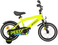 AMIGO Speeder 14 Inch Jongens Terugtraprem Geel/Zwart - thumbnail