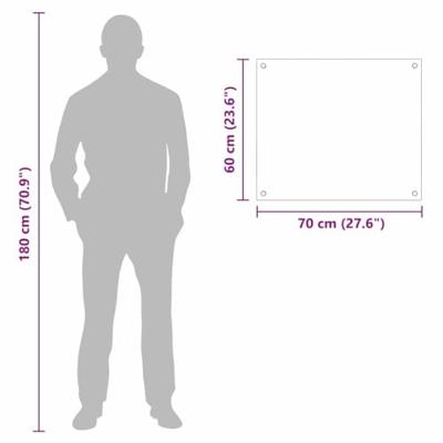 VidaXL Keuken achterwand doorzichtig 70 x 60 cm gehard glas VidaXL Keuken achterwand doorzichtig 70 x 60 cm gehard glas