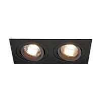 SLV InbouwspotNew Tria GU10 2 Square 17cm zwart - 113492 - thumbnail