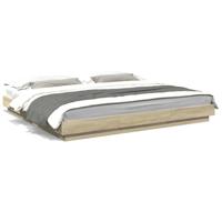 Bedframe met LED-verlichting sonoma eiken 200x200 cm - thumbnail