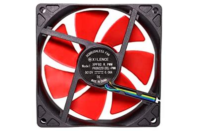 Simpletek PC-ventilator Zwart, Rood (b x h x d) 92 x 25 x 92 mm