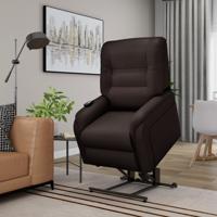 vidaXL Massagefauteuil elektrisch sta-op-stoel kunstleer bruin - thumbnail