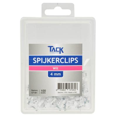 Spijkerclips wit 4mm 100 stuks