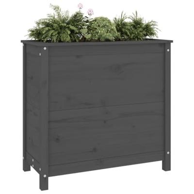 VidaXL Plantenbak 82,5x40x78 cm massief grenenhout grijs