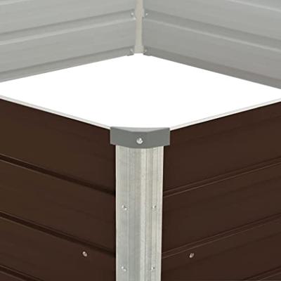 VidaXL Plantenbak verhoogd 129x129x46 cm gegalvaniseerd staal bruin VidaXL Plantenbak verhoogd 129x129x46 cm gegalvaniseerd staal bruin