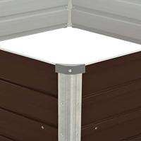Plantenbak verhoogd 129x129x46 cm gegalvaniseerd staal bruin - thumbnail