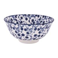 Schaaltje blue print - flowers - ⌀15 cm - thumbnail