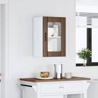 Keukenbovenkast met glazen deur Lucca bruin eikenkleur - thumbnail