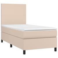 Boxspring met matras kunstleer cappuccinokleurig 90x190 cm - thumbnail