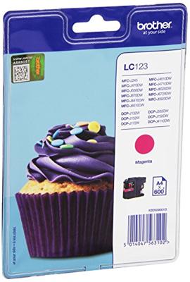 Brother inktcartridge, 600 pagina&apos;s, OEM LC-123M, magenta - thumbnail