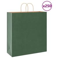 VidaXL Papieren zakken 250 st met hengsels 45x17x48 cm groen - thumbnail