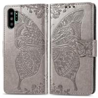 Butterfly Love bloemen reliëf horizontale Flip lederen case voor Galaxy Note10 Pro met houder & kaartsleuven & portemonnee & Lanyard (grijs) - thumbnail