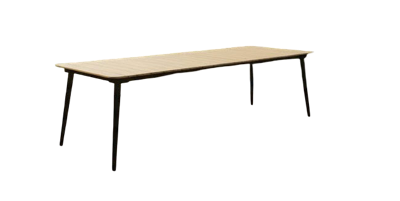 Reims dining table 200x100x76 black steel/acacia teak look Eurofar - Eurofar