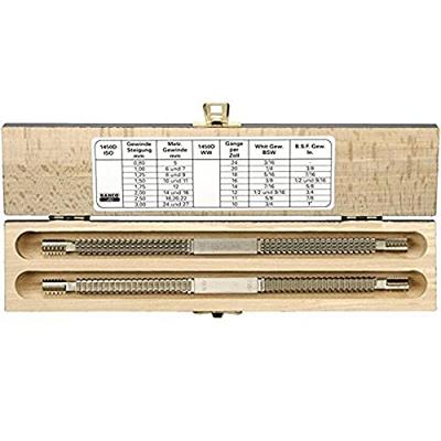 Bahco 1450D/2 Set dubbele draadvijlen, 2-delig, met schroefdraadtabel 1 stuk(s)