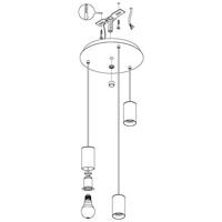 EGLO Pozueta hangende plafondverlichting Harde montage E27 40 W Zwart - thumbnail