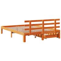 Bedframe met lades massief grenenhout wasbruin 150x200 cm - thumbnail